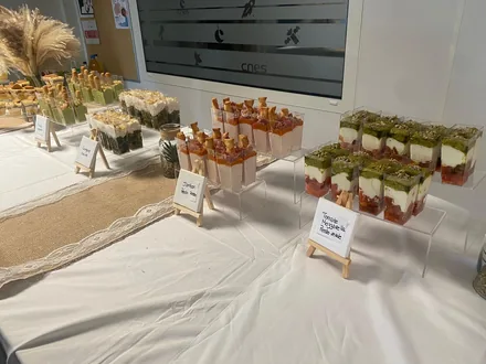 Dessert display with homemade pastries and boutique sweets